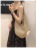 Bolso de Hombro Tejido Transfronterizo, Bolso de Lana Retro, Bolso de Playa de Gran Capacidad, Bolsa de Compras, Bolso Tote Tejido para Mujer, Bolso de Mano