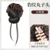 Peruca coque de pena com presilha de garra, coque naturalmente fofo, elástico de cabelo de alta qualidade com estampa de leopardo, peruca coque baixo