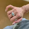 Anillo de Banda Ancha con Perla y Diamante de Piedra Marina para Mujer, Estilo de Nicho de Lujo Ligero, Anillo Elegante para Dedo Índice de Socialité