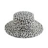 Sombrero de Copa de Leopardo de Copa Plana Estilo Retro Europeo y Americano Sombrero de Copa de Jazz de Lana Otoño e Invierno Casual Elegante Combinable Explosiones Transfronterizas