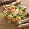 Ramo de Rosas y Margaritas Fabricante de Flores Artificiales Flores Falsas Plantas Verdes Venta al por Mayor Decoración de Bodas Manualidades Estilo Ins Transfronterizo