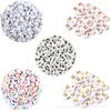 100/Paquete 4*7mm juego blanco cuentas acrílicas alfabeto DIY aretes hechos a mano Joyería collar accesorios de joyería