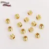Chapado en Cobre Oro Real 18K Doble Capa Agujero Grande Cuentas de Ábaco Accesorios con Cuentas Pulsera DIY Accesorios para Collar
