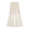 Roupas Femininas 2026 Verão Novo Estilo Europeu e Americano Fashionável Textura Macia Gola Lapela Camisa de Manga Longa Calça de Pernas Largas Conjunto de Duas Peças