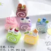 Bolo em Rolo de Frutas Cremosas de Imitação Resina Acessórios Cola de Creme Capa de Celular DIY Acessórios de Cabelo Caixa de Armazenamento para Copo d'Água