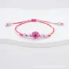 Directo del fabricante: Pulsera de cuentas de vidrio estilo coreano, fresca y sencilla, con cuentas de cerámica de Jingdezhen, regalo de flor de cerezo para amigas