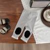 Ins2024 Primavera e Outono novos bebês meninos e meninas patch bebê patch leggings unhas listradas calças combinando