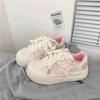 Tênis originais com estrela feminino 2024 outono novo estudante sola grossa sapatos brancos pequenos esportivos versáteis casuais sapatos de pão
