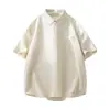 3D Estilo Nuevo Verano Hombres Moderno Corte Holgado Marca de Moda Estudiante Polo Camiseta de Manga Corta para Hombre Top para Hombre Longitud de Cinco Puntos