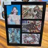 Imán de Refrigerador Marco de Fotos/Portafotos Rejilla de Nueve Cuadrículas Soporte de Exhibición de Escritorio Magnético para Fotos Marco de Fotos Magnético
