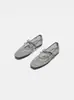 Zapatos de Ballet de Malla con Pedrería Estilo Francés para Mujer, Sandalias de Verano con Lazo, Zapatos Mary Jane de Punta Cuadrada con Suela Suave para Mujer, Versátiles
