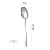 Linterna de Acero Inoxidable Estilo Coreano Cuchara Cuadrada Mango Largo Hogareño Celebridad de Internet Cuchara para Helado Cuchara para Postre Cuchara de Restaurante Cuchara al por Mayor