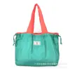 Bolsa de Compras para Supermercado Portátil de Bolsillo Mediana con Cordón Bolsa de Almacenamiento Bolso de Mano Color Sólido de Moda
