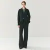 Elegante Cárdigan de Cachemira con Cremallera Conjunto de Punto Casual Adelgazante 2026 Otoño e Invierno Nuevo Abrigo Grueso Pantalones de Pierna Ancha para Mujer