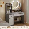 Quarto de luxo leve minimalista moderno estilo europeu quarto principal penteadeira pequena penteadeira com armário de armazenamento integrado