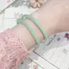 Nuevo Pulsera de Campana Ins de Nicho Estilo Chino para Mujer, Paso a Paso, Vidrio Delgado Imitación Jade Verde Uva Estilo Antiguo Pulsera de Amistad