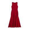 Aliexpress Atacado de Roupas Europeias e Americanas Transfronteiriças Primavera 2025 Nova Saia Longa Tricô com Retalhos Sexy Cauda de Peixe