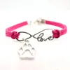 Moda transfronteriza de Amazon pulsera de cuerda de terciopelo de garra de perro de 8 palabras amorosa pulsera hecha a mano venta directa de fábrica al por mayor