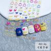 Celebridad de internet estilo ins pegatinas para uñas con letras en relieve estilo lindo decoración digital colorida de corazón calcomanías para uñas DIY