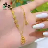 Nuevo Estilo Popular Tienda Dorada Mismo Modelo Collar de Calabaza Giratoria de Paz y Alegría Cadena para Clavícula Versátil de Gama Alta Colgante para Mujer