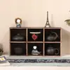 Estante de Exhibición de Madera Maciza Gabinete de Almacenamiento para Juego de Té Pequeño Estante de Escritorio Estante para Tazas de Té y Visitas Rejilla Gabinete de Té Rejilla de Nueve Compartimentos