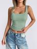 Diyun Transfronterizo Estilo Y2K Europeo y Americano Sexy Color Sólido Chaleco Camiseta de Verano Ropa para Mujer Primavera y Verano 2025 Estación Independiente de Amazon