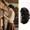 Peluca de coleta sintética resistente al calor para mujer - Con moño clip-in y estilo trenza, Aumenta instantáneamente el volumen del cabello corto, Bajo mantenimiento, Adecuada para uso diario, Navidad y otras fiestas navideñas