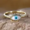 Anillo de ojo azul de pestaña nueva de deseo transfronterizo anillo de personalidad simple nicho lujo ligero elegante anillo al por mayor