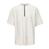 Estilo americano Trendy Brand Niche Simple Pure Cotton Short-sleeved T-shirt Verão Masculino Novo Loose Street Half-zipper Short-sleeved Top
