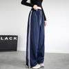Calças retas de estilo americano de secagem rápida Verão feminino Novo estilo de moletom Calças listradas para todos os jogos Calças casuais de emagrecimento de perna larga