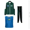 Ropa Deportiva para Niños Otoño Cuello Alto Cremallera Sudadera Verde Oscuro Conjunto de Tres Piezas X-O Chaleco Nuevo