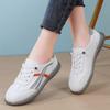 Zapatos Blancos de Malla Cruzada para Mujer de Talla Grande Versátiles Moda Deportivos para Mujer Suela Plana de Jalea Zapatos Casuales Tenis