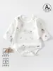 Macacão para Bebê Recém-Nascido, Macacão de Algodão Puro Classe A para Primavera e Outono, Body Triangular de Manga Longa para Meninos e Meninas, Roupa Infantil Anyang