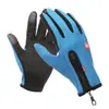 Luvas Touch Screen Masculinas e Femininas para Inverno Frio e Vento com Zíper e Pelúcia Antiderrapantes de Silicone para Montanhismo e Ciclismo ao Ar Livre