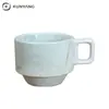 Venda Direta de Fábrica de Comércio Exterior Xícara de Café Xícara de Cerâmica Padrão Mármore Suporta Imagem Personalizada da Empresa Copos Empilháveis