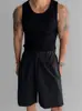 Camiseta de Tirantes Deportiva acanalada Blanca para Hombre, Verano, Cuello Redondo, Elástica, Ajuste Delgado, Camiseta Base que realza los Músculos, Camiseta Casual sin Mangas