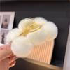 [Horquilla con forma de bola de pelo de conejo Rex] Horquilla grande con forma de tiburón para otoño e invierno, accesorio para el pelo de mujer de Corea del Sur
