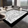Estilo francés lujo ligero sala de estar alfombra completa blanco y negro abstracto minimalista sofá mesa de centro alfombra cama y desayuno dormitorio manta de mesita de noche