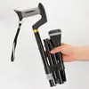 Bastón plegable con mango en forma de Z de aleación de aluminio transfronterizo, ayuda para caminar antideslizante para personas mayores, bastón de una sola pata