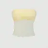 Top Tubo de Encaje Patchwork Fresco y Dulce con un Estilo Dulce y Femenino, Versátil y Sexy, Top que Ceñe la Cintura y Adelgaza