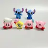 Vinilo Kirby Sentado de Punto Muñeco de Pie Decoraciones para Pastel de Horneado Adornos Escena Adornos de Mesa
