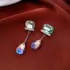 Brincos de Prata Vintage com Flores Incrustadas de Diamante, Brincos de Tarraxa Retro Versáteis e Requintados, Brincos com Design Moderno para Mulheres