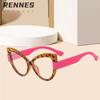 Gafas Leiren con Montura Transparente Cross-Border de Colores Contrastantes, Diseño Cat-Eye Colorido, Bloqueo de Luz Azul, Monturas Versátiles para Gafas, Protección contra Luz Azul