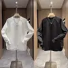 Camisa base casual de manga larga para hombre, nueva de otoño, holgada, cómoda, a la moda, moderna, versátil, simple, de alta gama, color liso