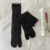 Calcetines de Seda Estilo Ballet para Mujer, Verano Finos Anti-Olor Absorbentes de Sudor Malla Encaje Pezuña de Cerdo Punta Dividida Calcetines Largos