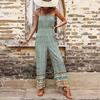 Bai Fen Zhi Yi Amazon Verano Transfronterizo Europeo y Americano Casual Vacaciones Estilo Étnico Estampado Floral Pequeño Mono con Tirantes