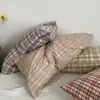 Funda de almohada de algodón puro a cuadros para un solo producto un par de forros para núcleo de almohada piel de almohada individual 48x74cm funda de almohada