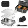 Tapete de Silicona para Freidora de Aire, Bandeja Redonda para Hornear, Antiadherente, Resistente al Aceite, Resistente a Altas Temperaturas, Fácil de Limpiar, Reutilizable, Forro Interior para Olla