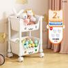Rack de armazenamento de brinquedos para lanches infantis Estante móvel com prateleira de armazenamento com rodas Sala de estar multicamadas doméstica Cozinha Quarto Acabamento