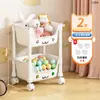 Carrinho de Armazenamento de Sala de Estar Doméstico Prateleira de Armazenamento de Chão Multicamadas Brinquedos para Crianças Bebês Lanches Prateleira de Armazenamento Simples